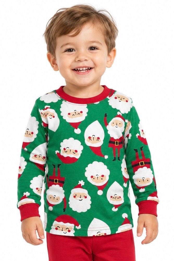 Carter’s Green Santa Print Pajama Top, photo 2