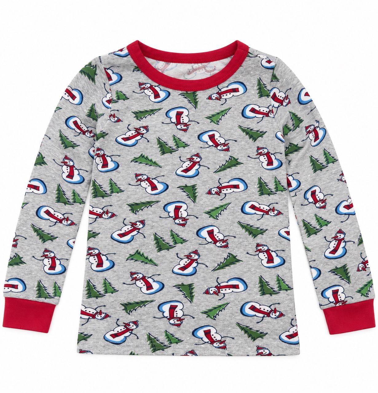 Olivia Mini Kids’ Snowman Christmas Long-Sleeve Top