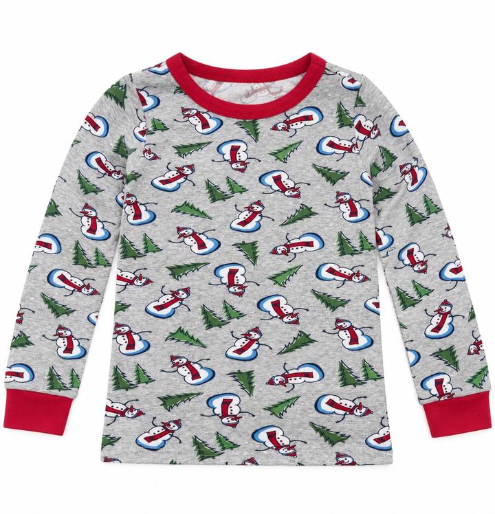 Olivia Mini Kids’ Snowman Christmas Long-Sleeve Top