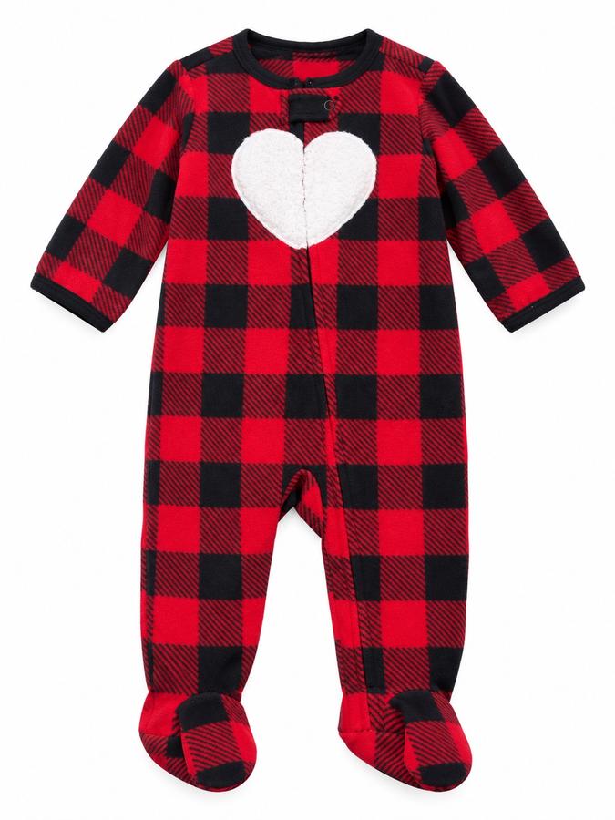 Carter’s Baby Buffalo Plaid Heart Footed Sleeper
