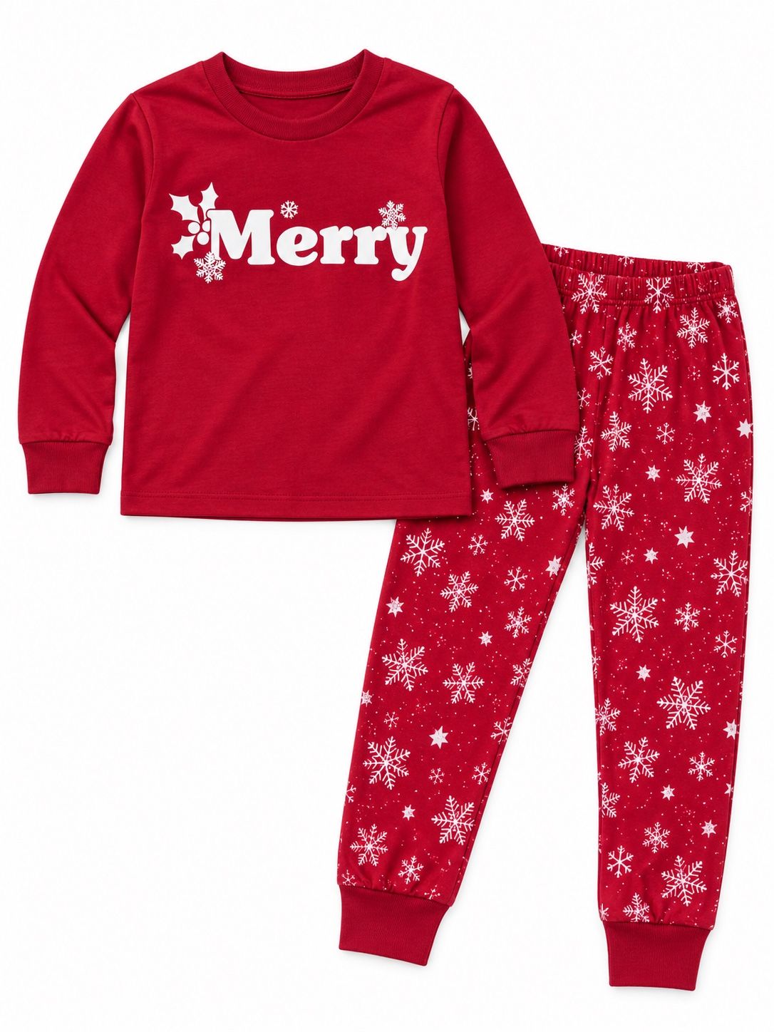 Girls’ Cranberry Merry Christmas Pajama Set