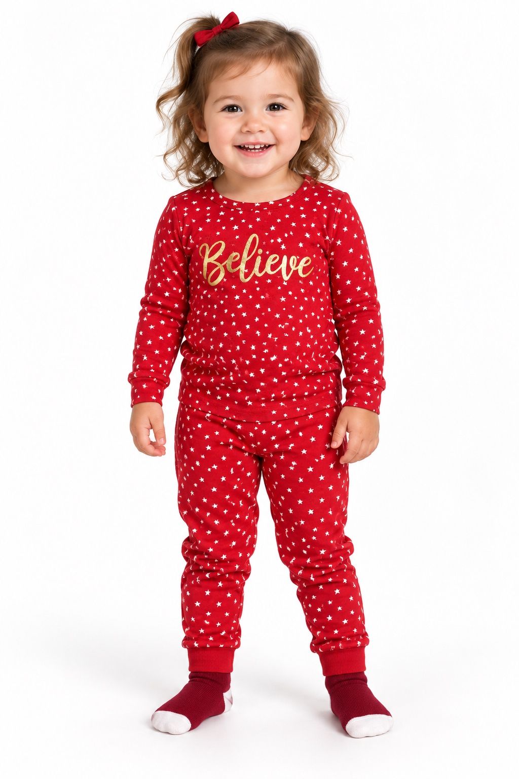 Girls’ Red Star “Believe” 3-Piece Pajama Set, photo 2