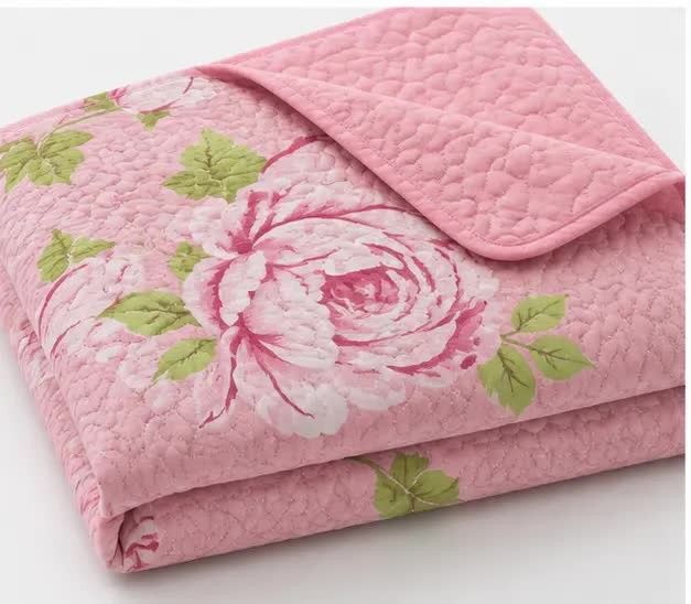 Meradiso Pink Floral Reversible Bedspread 260 × 270 cm, photo 2