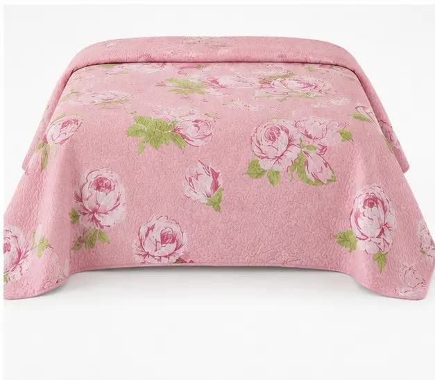 Meradiso Pink Floral Reversible Bedspread 260 × 270 cm, photo 3