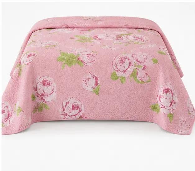 Meradiso Pink Floral Reversible Bedspread 260 × 270 cm, photo 3