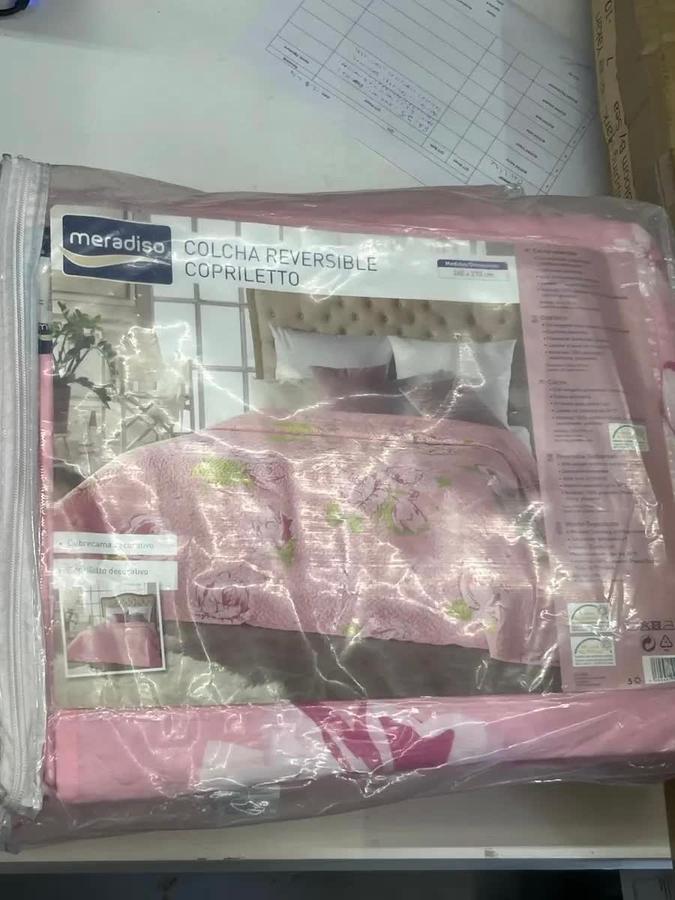 Meradiso Pink Floral Reversible Bedspread 260 × 270 cm, photo 4