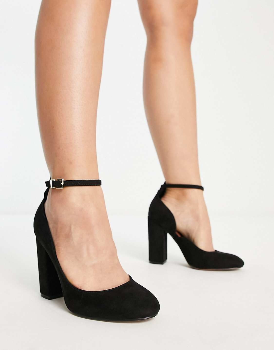 ASOS DESIGN Wide Fit Placid high block heels in black, photo 2