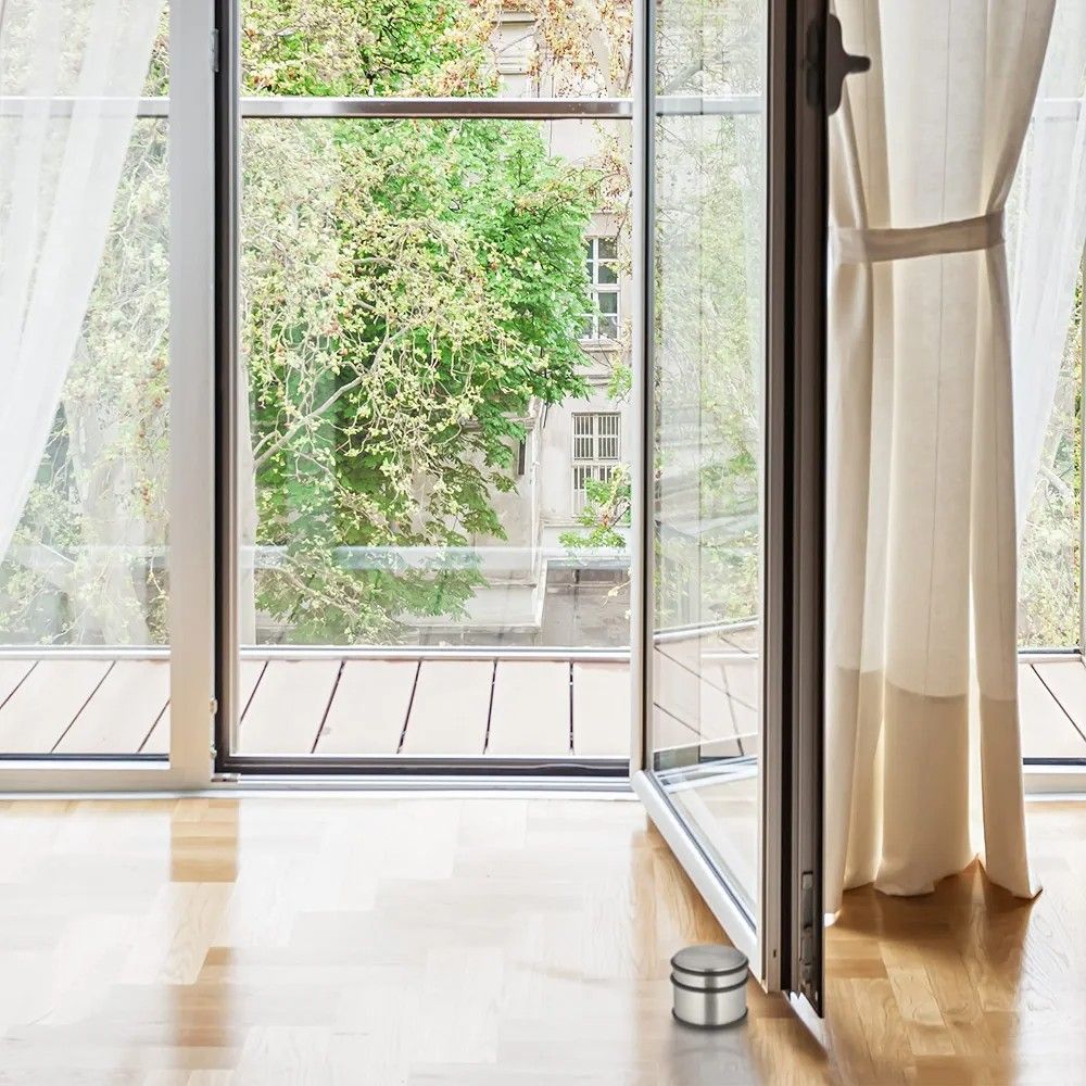 Relax Days from w5 Stainless Steel Door Stoppers, Height x Ø: 7.5 x 9 cm, High and Heavy Duty, Non-Slip, Ladder Brake, Silver/Black, photo 2