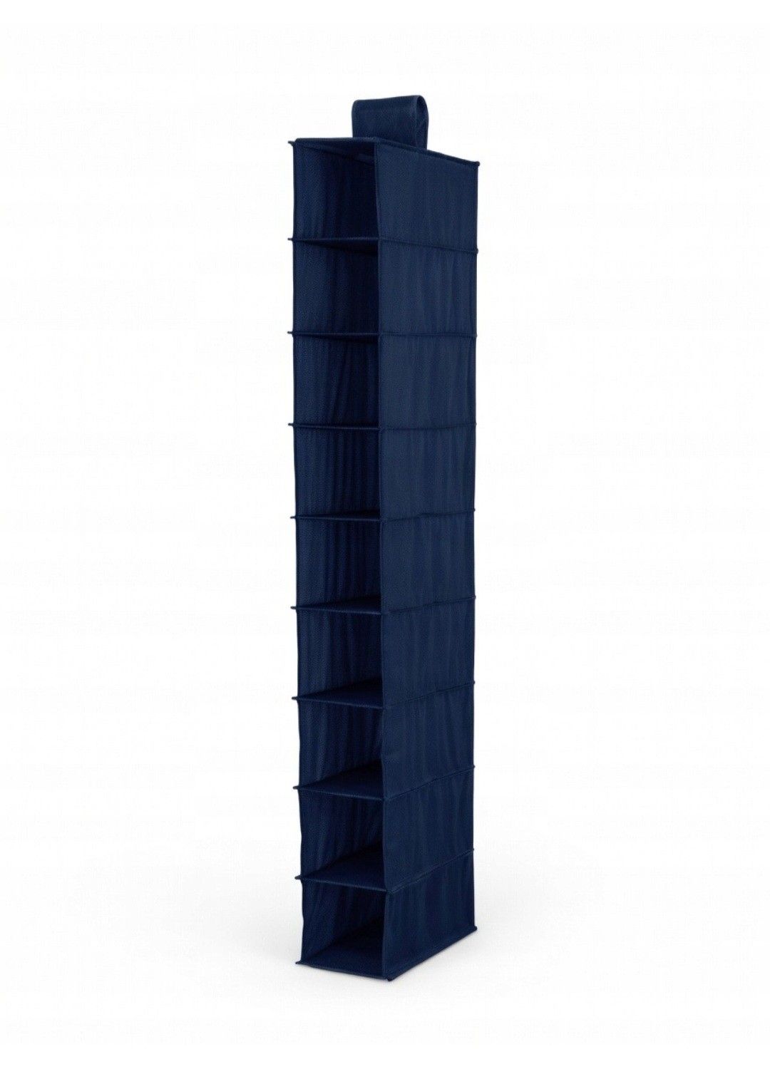Hanging Wardrobe Organizer – 10 Compartments, 15x120x30 cm, Navy Blue,