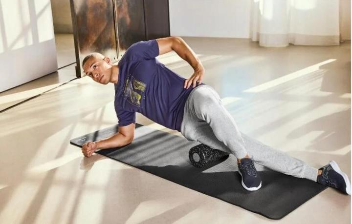 Exercise mat with carrying strap, 180x58x1cm BLACK CRIVIT, photo 2
