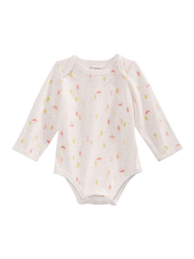 First impression Kids Girl's Graphic Printed Bodysuit,Light Grey