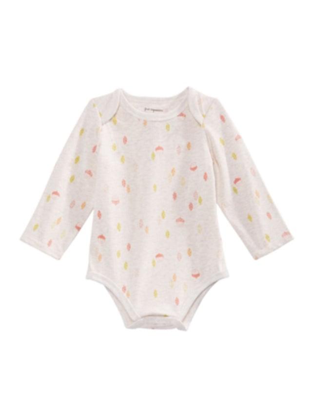 First impression Kids Girl's Graphic Printed Bodysuit,Light Grey