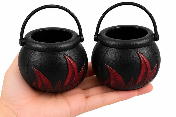 Halloween Decorative Cauldron Buckets – Set of 2