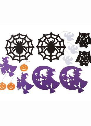 Felt Halloween decor. Spider pumpkin decoration accessories garland carnival
