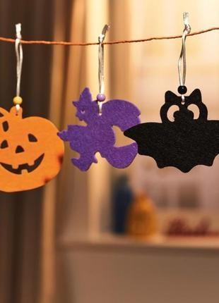 Felt Halloween decor. Spider pumpkin decoration accessories garland carnival, photo 3