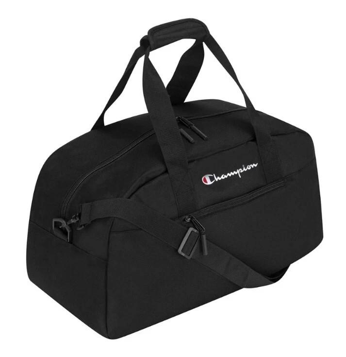 NEW Champion Utility Duffel Bag Zippered Black With Tags Embroidered Logo