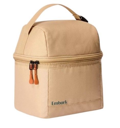 Embark Insulated Durable Dual Compartment Lunch Bag Handle Tote Tan NWT — view 1 of 2