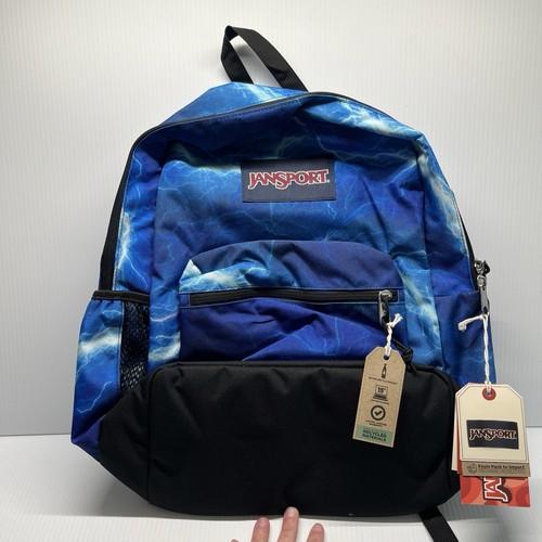 JanSport Cross Town Plus 17" Backpack Book Bag It’s Electric Bolts Blue School