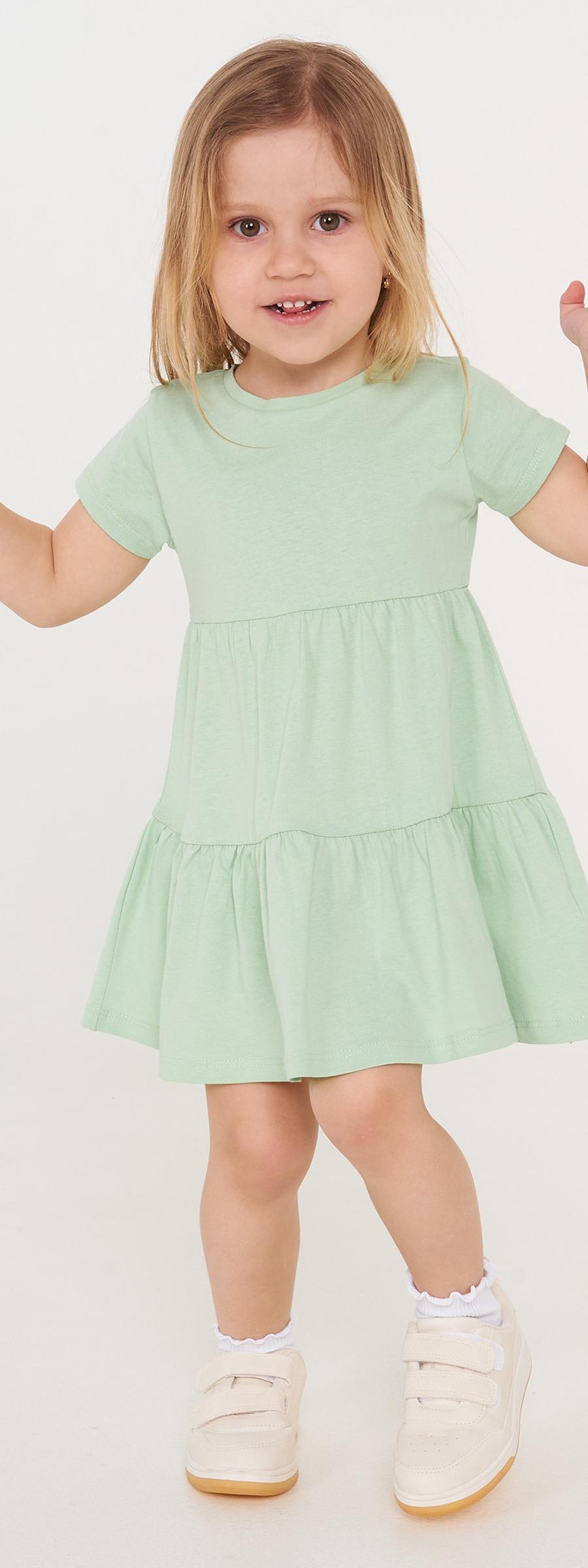 | Basic cotton short sleeve ruffle dress