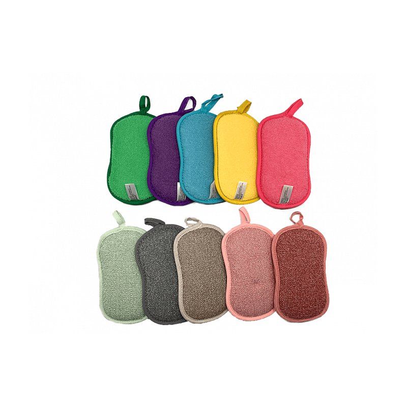 All-Purpose Double-Sided Cleaning Sponges, Pack of 5 (4 + 1), Assorted Colours