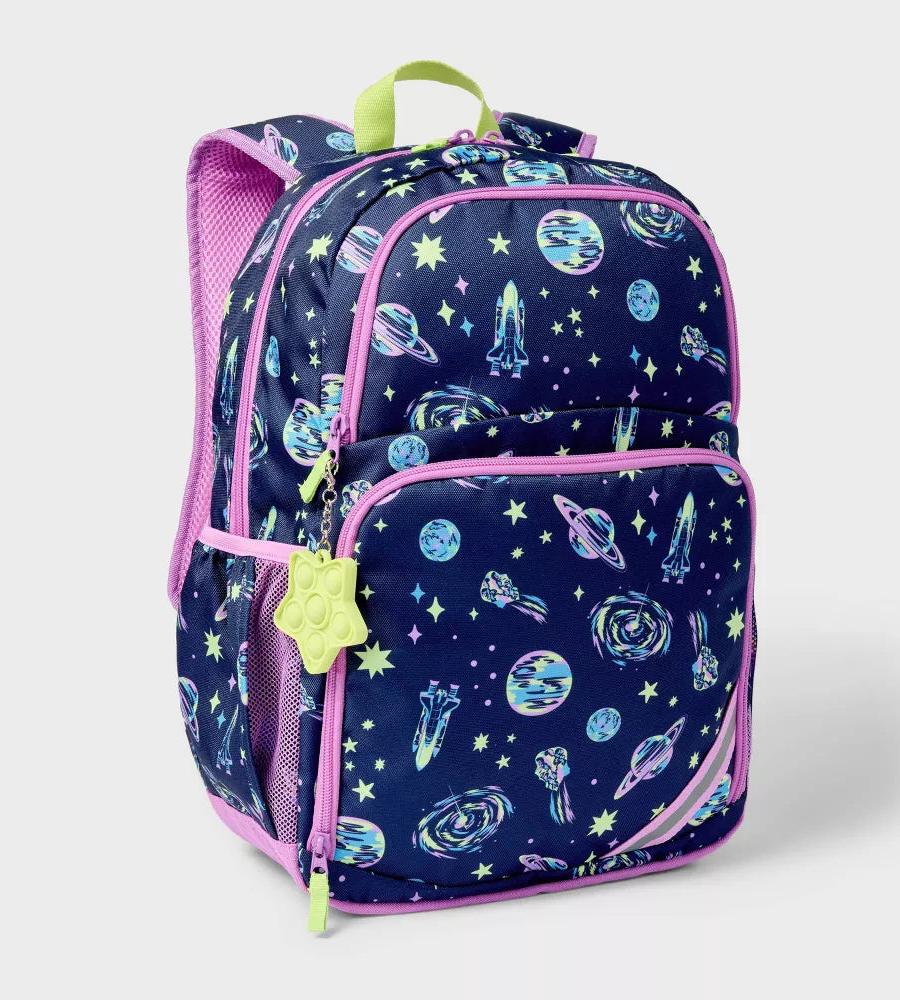 Classic Blue Space School Backpack, 43.18 cm