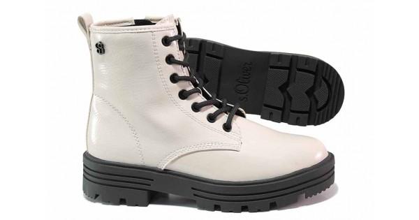 s.Oliver Women's Ankle Boots 5-25215-39, Beige Patent