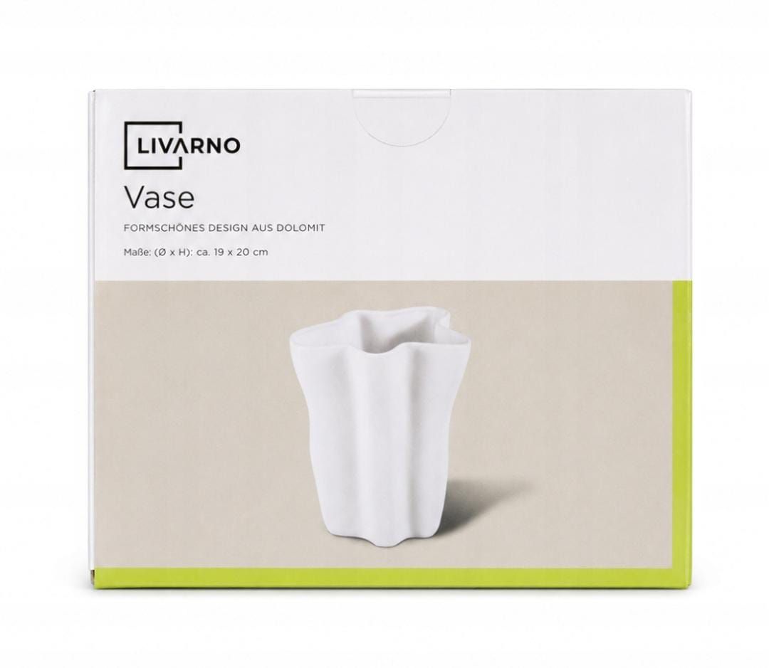 LIVARNO Decorative Ceramic Vase, White, photo 2
