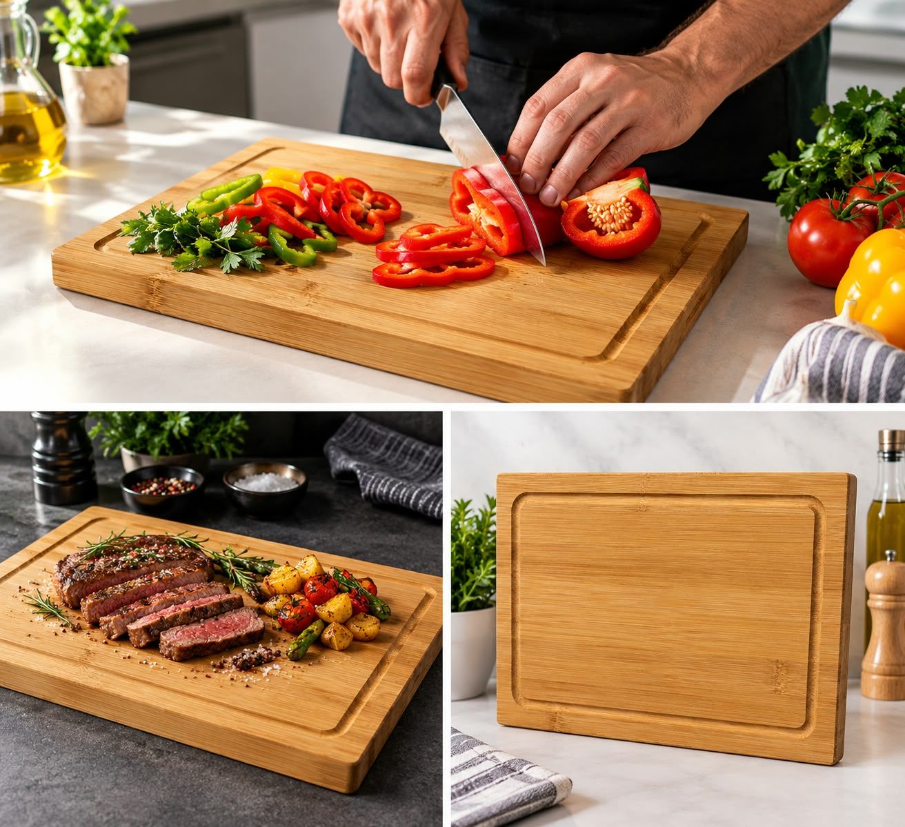 SilverCrest Bamboo Cutting Boards - Small Set of 2, photo 2