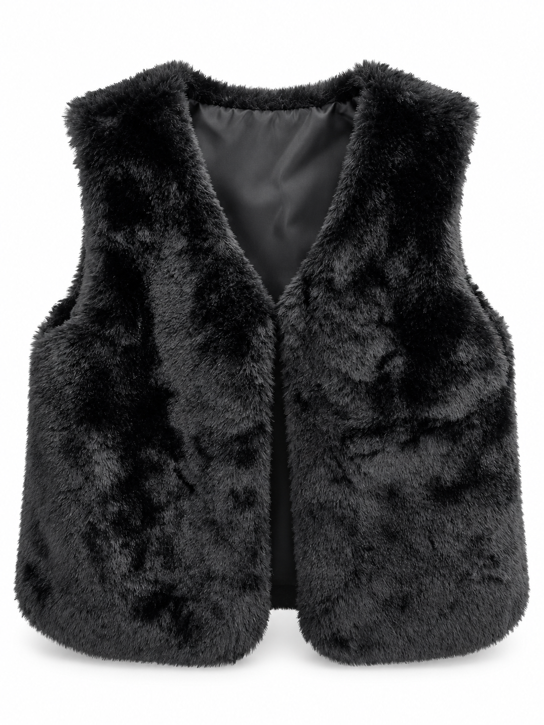 Epic Threads Girls’ Black Faux Fur Vest