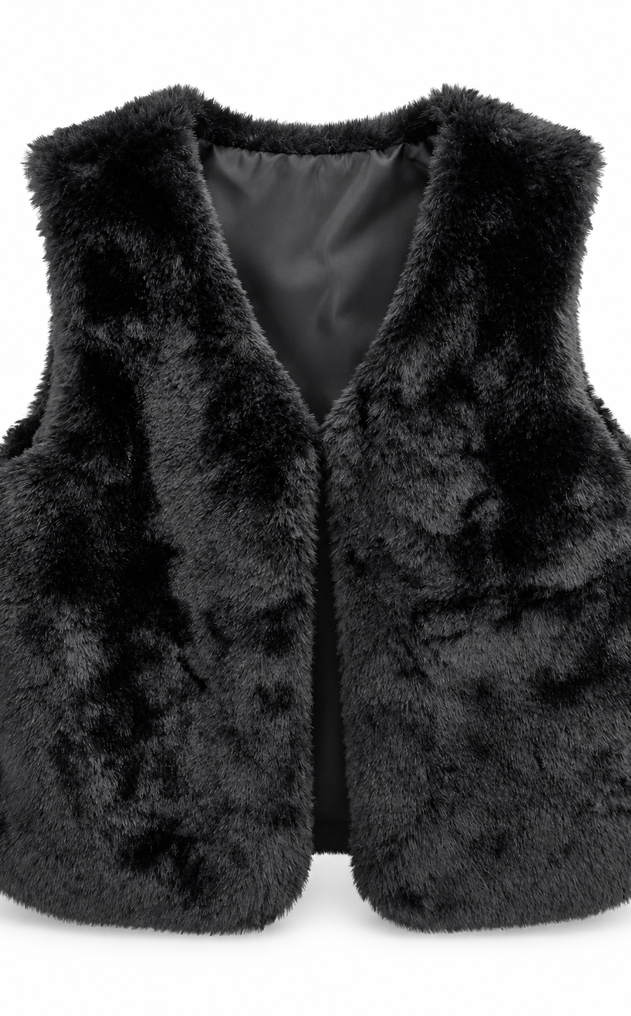 Epic Threads Girls’ Black Faux Fur Vest