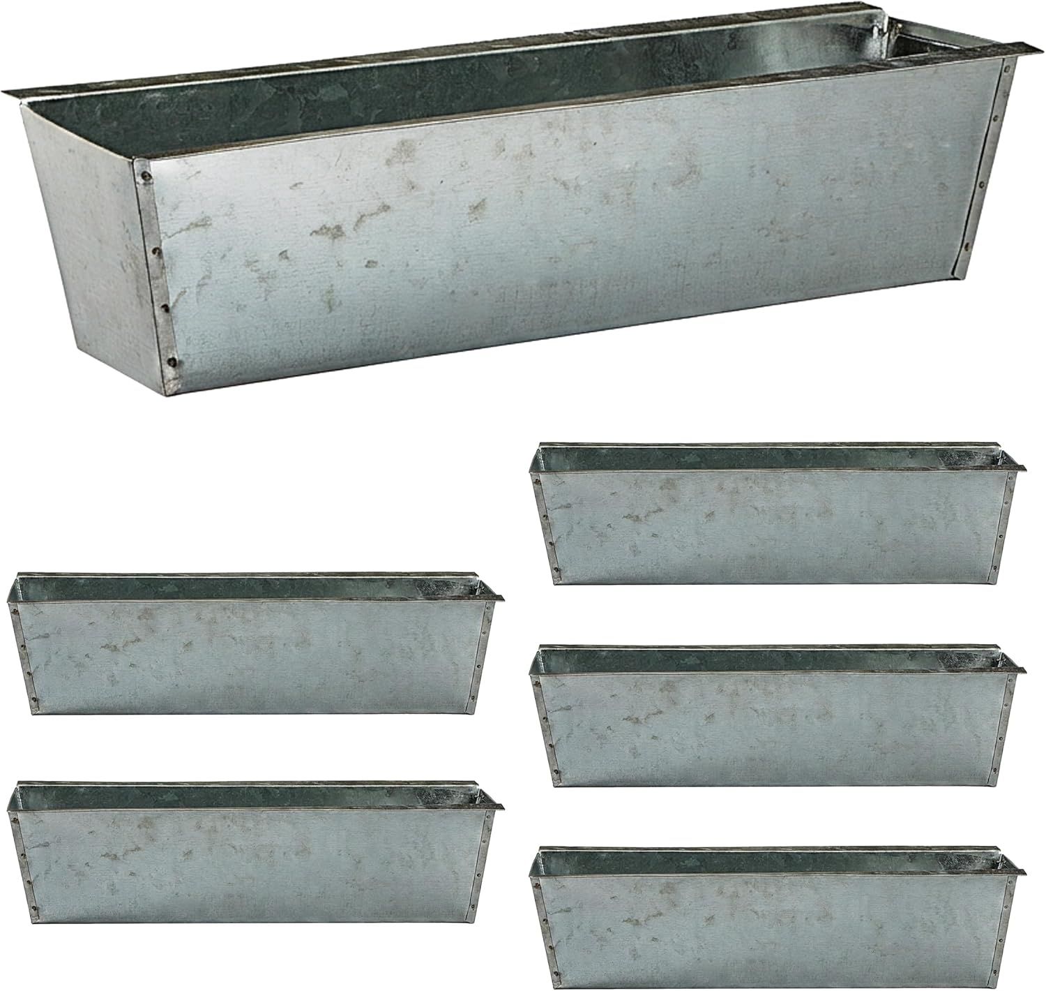 6 x Zinc Plant Pots for European Pallets 38 x 13 x 9 cm, photo 2