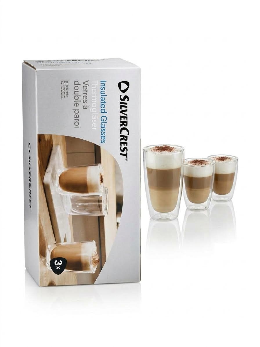 SilverCrest Cappuccino Glasses 325 ml – Set of 3