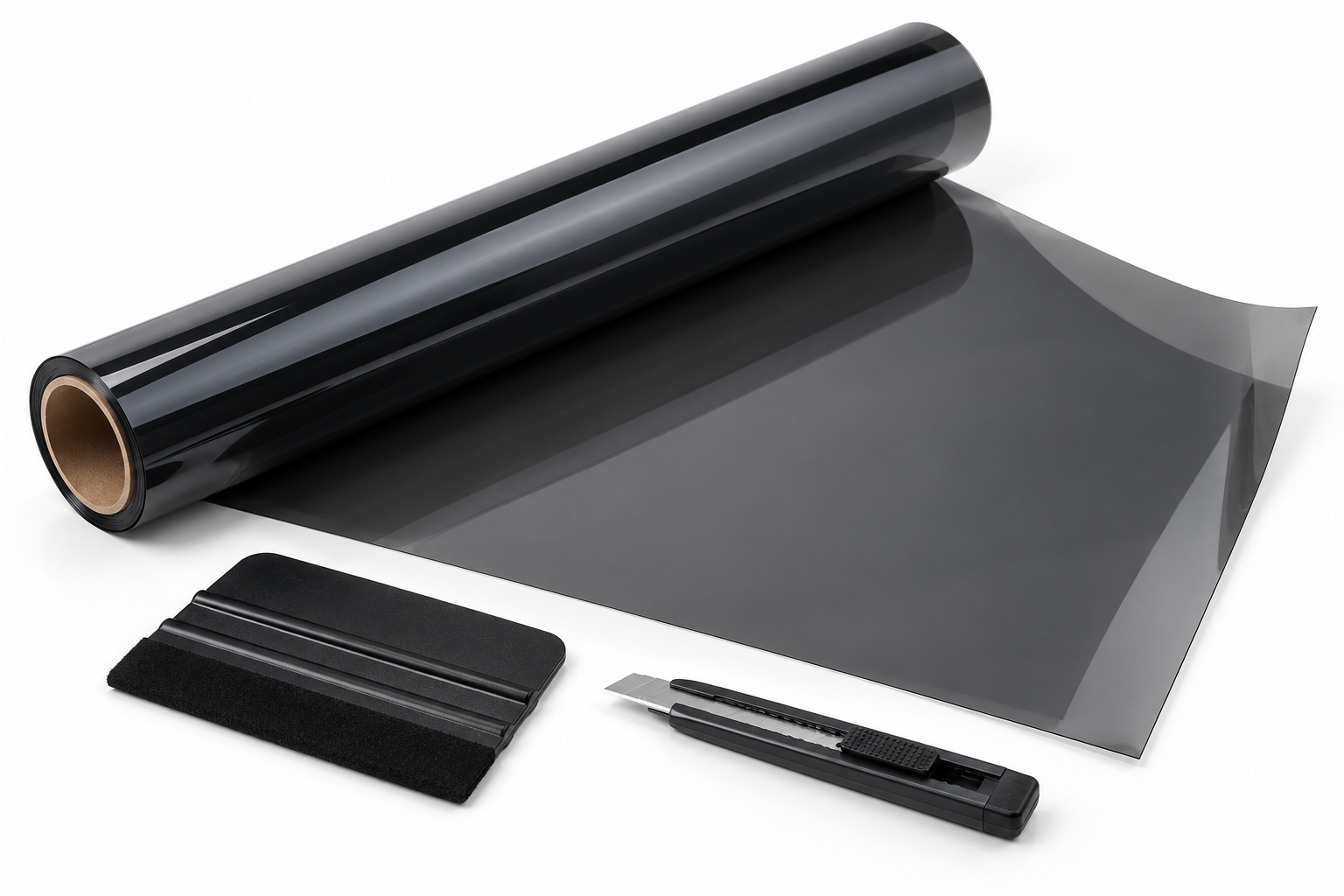 Window Tint Film Deep Black Set (76 × 152 cm + 51 × 152 cm)