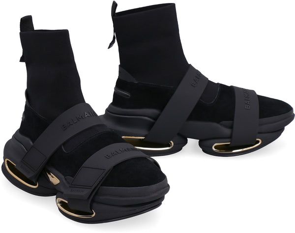 حذاء رياضي جورب بالأسود والذهبي من Balmain, photo 2
