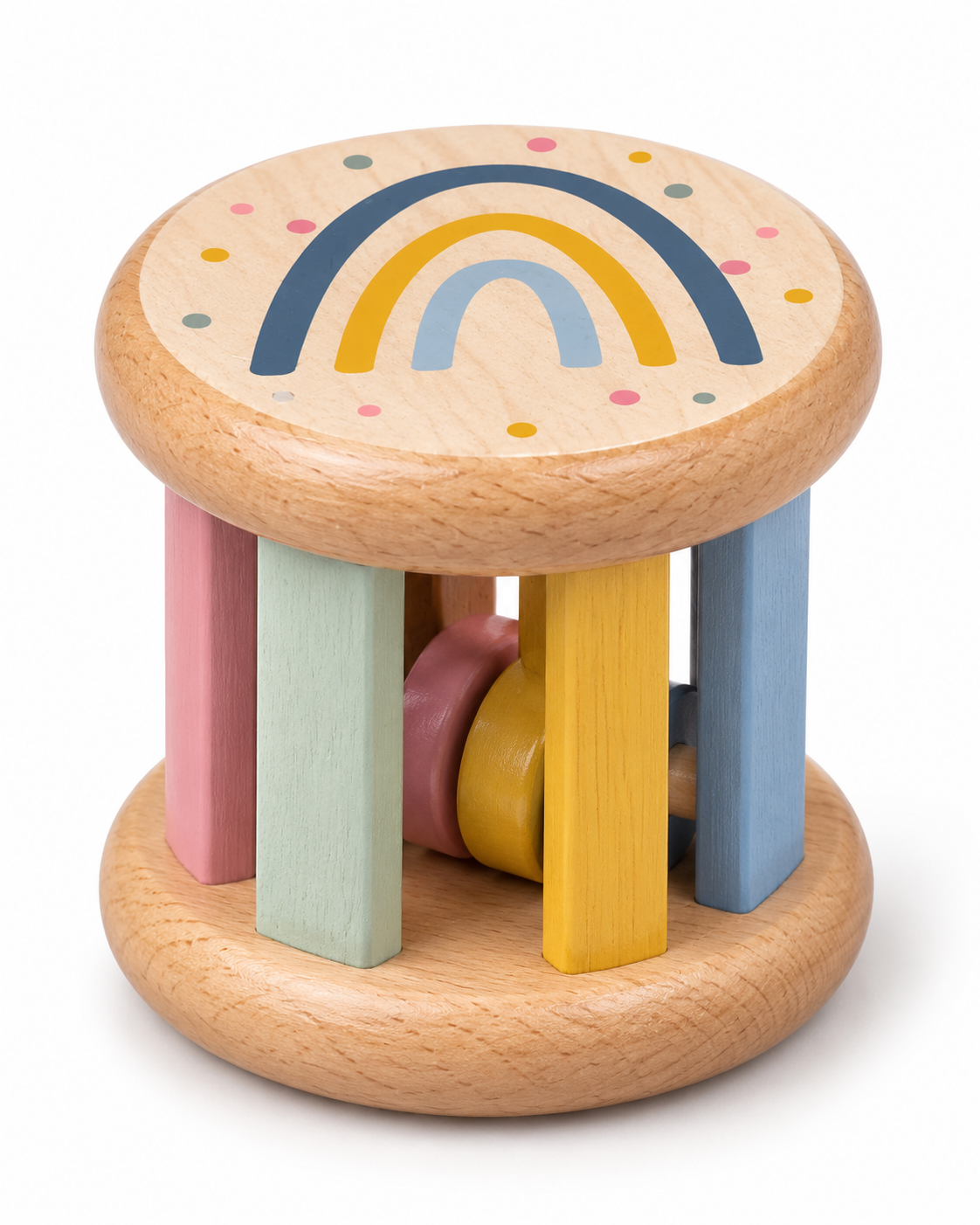 LUPILU Wooden Rainbow Ratchet Roller