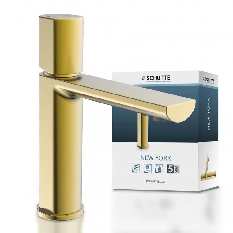 Schutte New York Basin Mixer Tap - Matt Gold