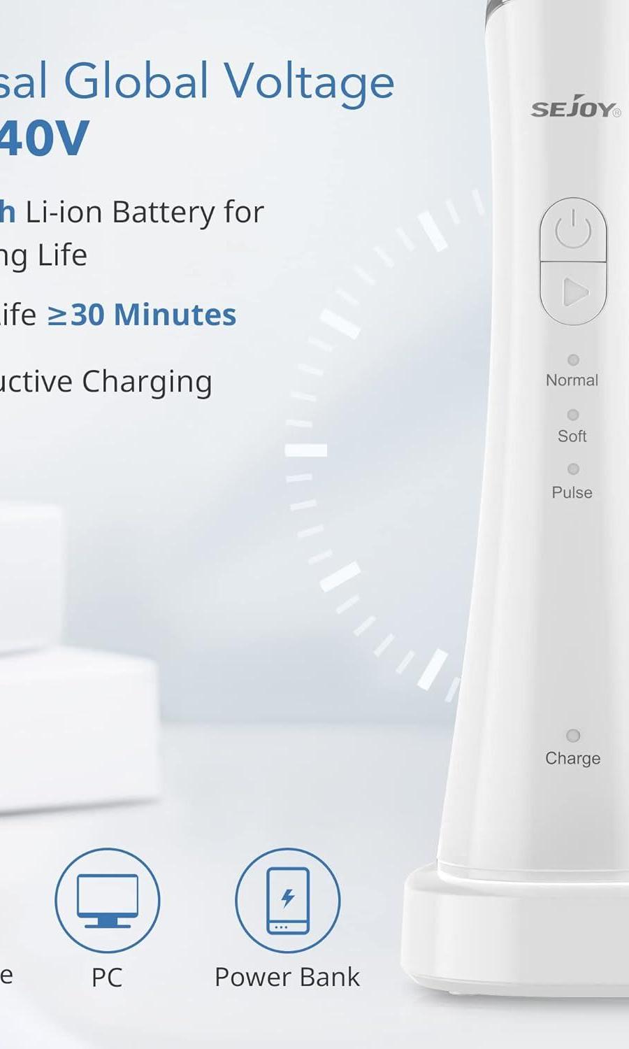 Sejoy TB5011 Cordless Water Flosser with Charging Base