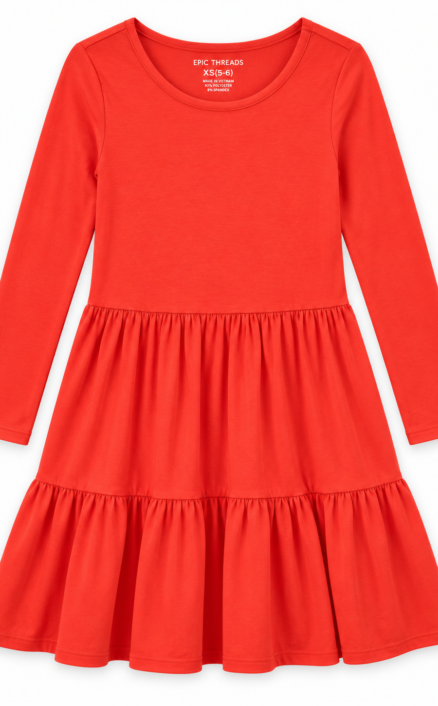 Epic Threads Girls’ Coral Red Tiered Dress