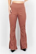 Women Ribbed Wide Leg Pants, Mauve frome missyempire