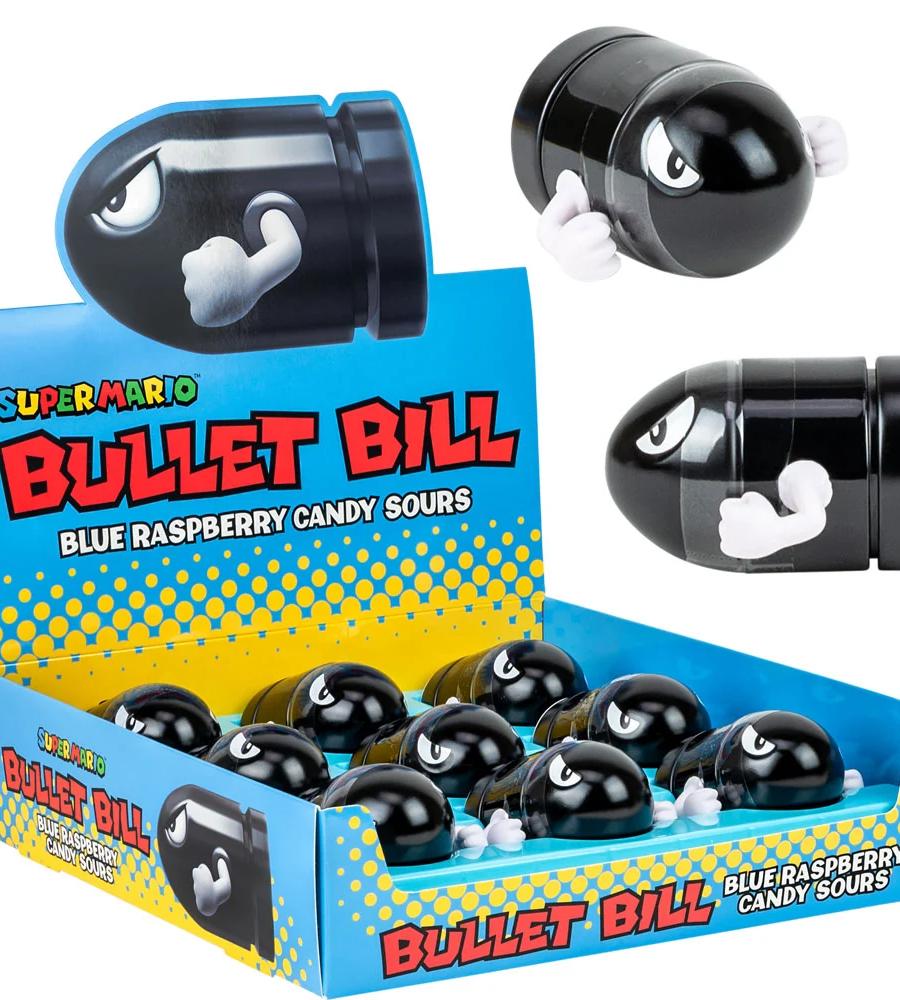 Bullet bill blue raspberry candy sours
