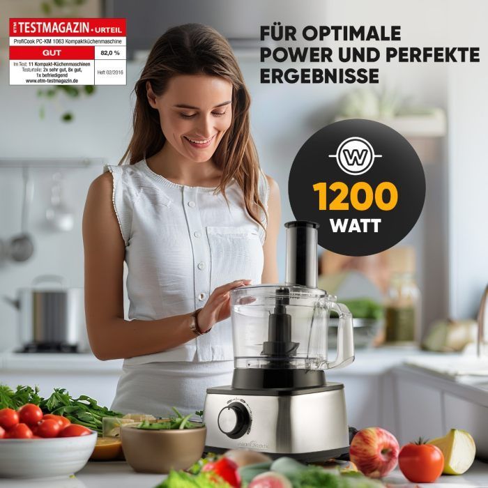 محضّرة طعام ProfiCook PC-KM 1063، ‏3 في 1، ‏1200 واط, photo 3