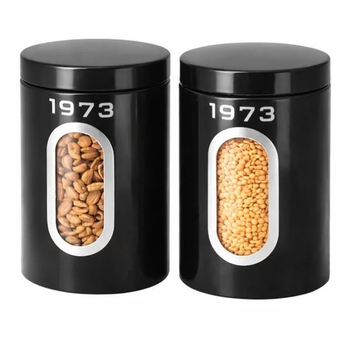 Retro 1973 Storage Canister Set, 2 x 1.5 L, Black, photo 3