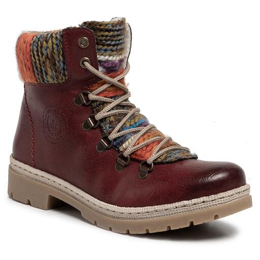 Rieker Women’s Lace-Up Ankle Boots Y9432-35, Dark Red