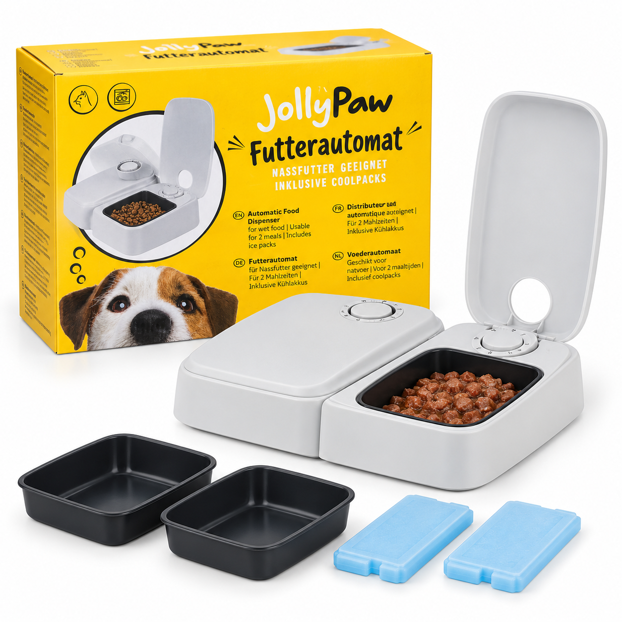 Cat & Dog Feeding Bowls with Battery Timer 2 × 300 ml