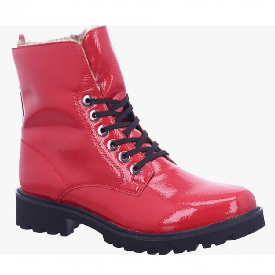 Remonte Women's Boots — Red Patent (Extended Sizes)