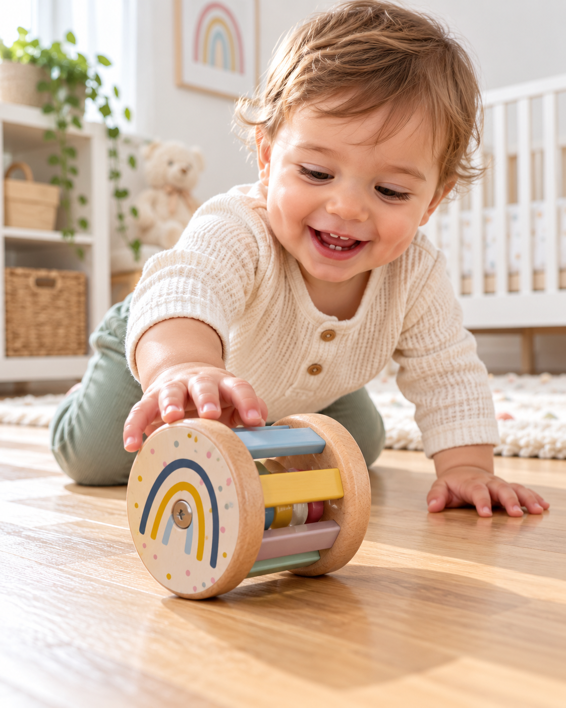 LUPILU Wooden Rainbow Ratchet Roller, photo 2
