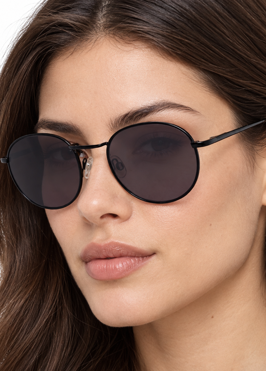 ASOS DESIGN Oversized Round Metal Sunglasses – Black