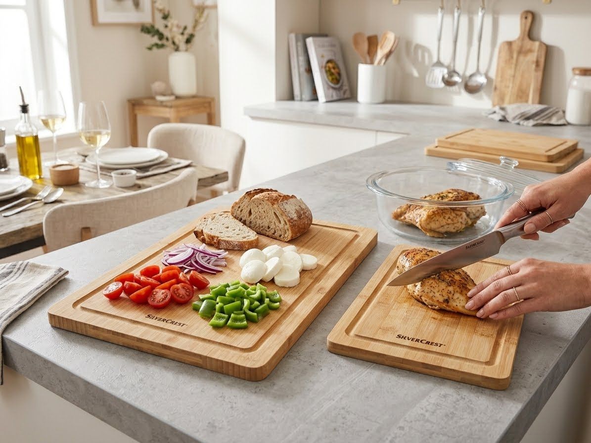 SilverCrest Bamboo Cutting Boards – Set of 2