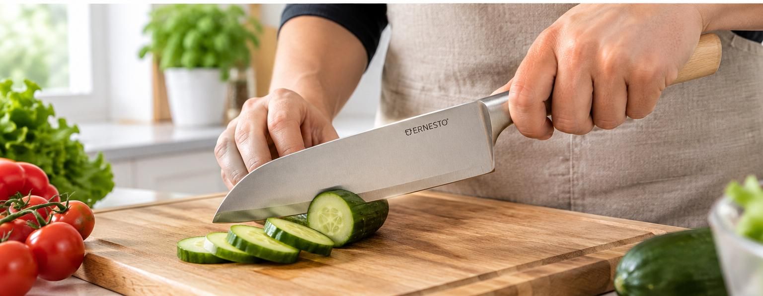 Wooden-Handle Chef's Kitchen Knife, photo 2
