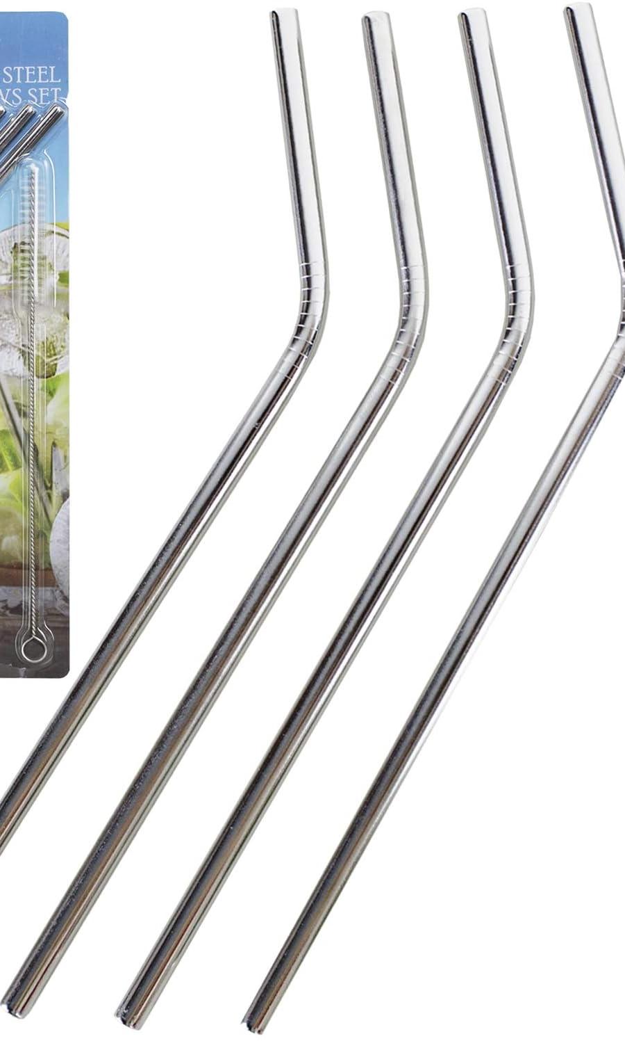 Trinkhalm-set Stainless Steel Metal Reusable Straws - Set of 4 Stainless Steel